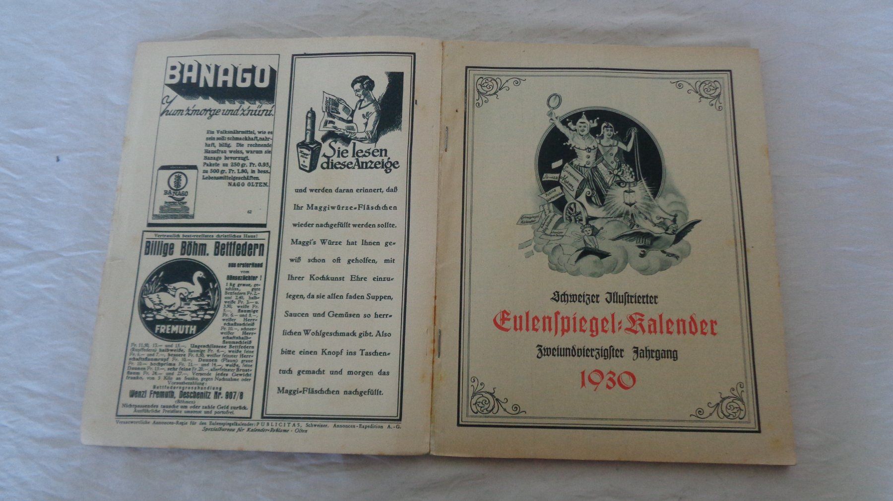 Bücher: Schweizer Eulenspiegel-Kalender 1930 mit Ringier Kalender – Gebraucht aus Bellach von JingleJerry 2