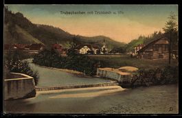 AK Trubschachen, Partie am Wehr mit Blick zum Ort