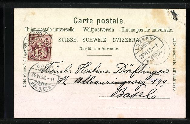 Cartoline postali: Litho Luzern, Wo ist der Löwe von Luzer – Usato da Berlin venduto da bartko-reher 1