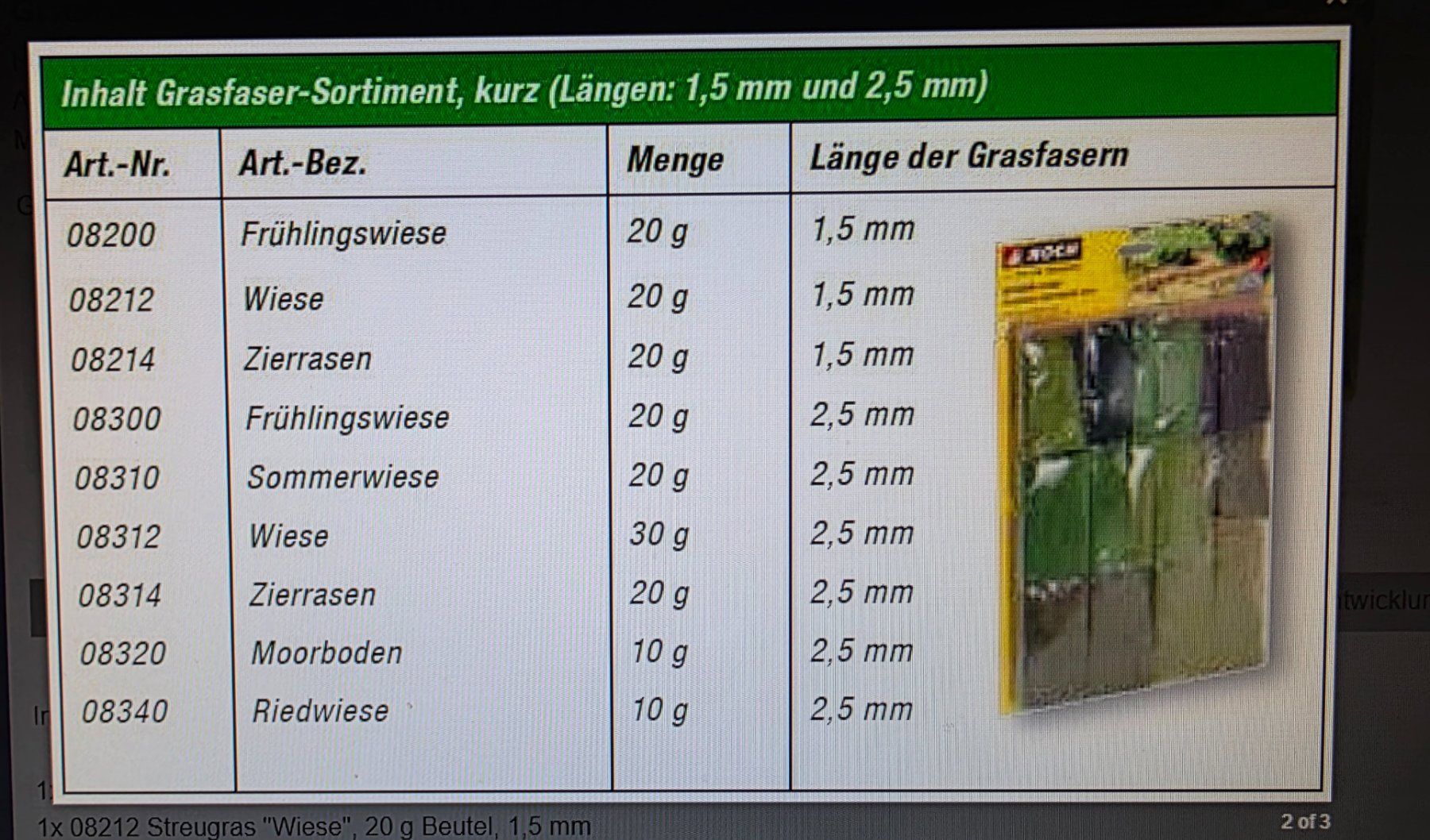 Noch Modellini di ferrovie: Noch 07066 Grasfaser - Sortiment , kurz – Nuovo e nell'imballaggio originale da Rubigen venduto da RC8Pf 1