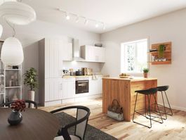 921 - Premium Landhaus Inselküche Glaskeramik Anton 280cm