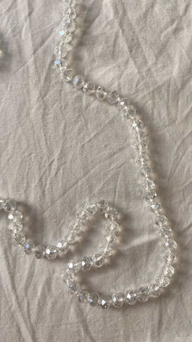 Catenine: Collana Vetro lunga perle trasparenti strass ottimo stato – Usato da Lugano venduto da yul_fhg2 5