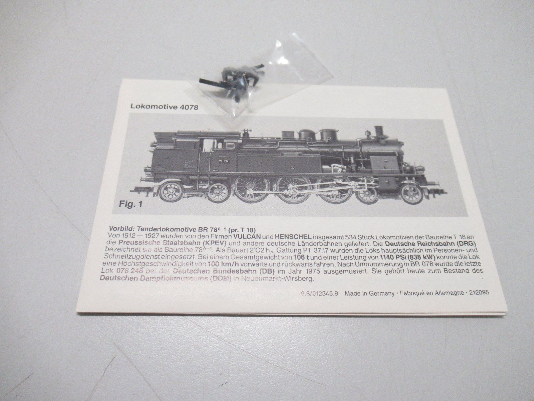 Fleischmann Modellini di ferrovie: Fleischmann 4078 Dampflok BR78 Deutsche Bundesbahn Analog – Usato da Basel venduto da mhmarken 6