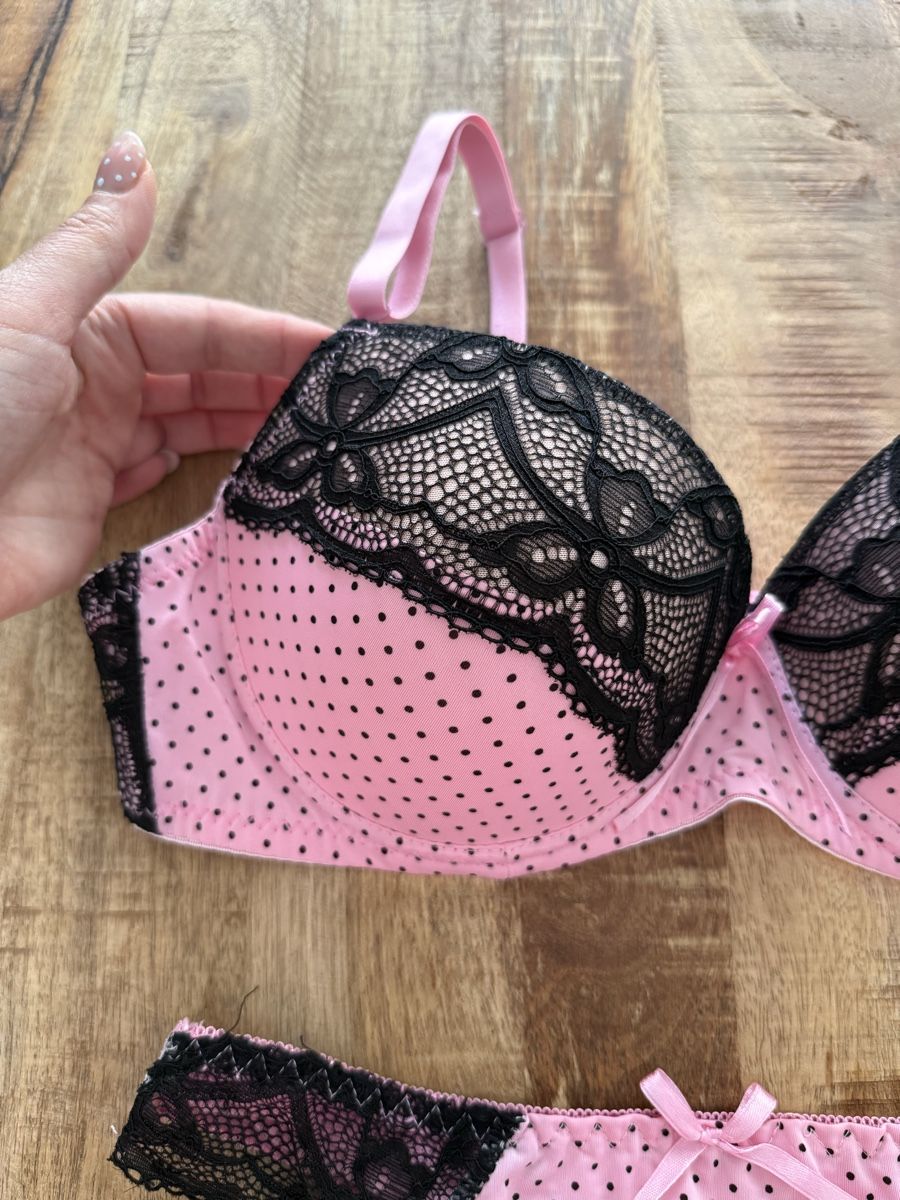 Altra biancheria intima: Dessous Set 85C Rosa Schwarz Spitze Slip M/L – Usato da Lugano venduto da rebecca.wardrobe 2
