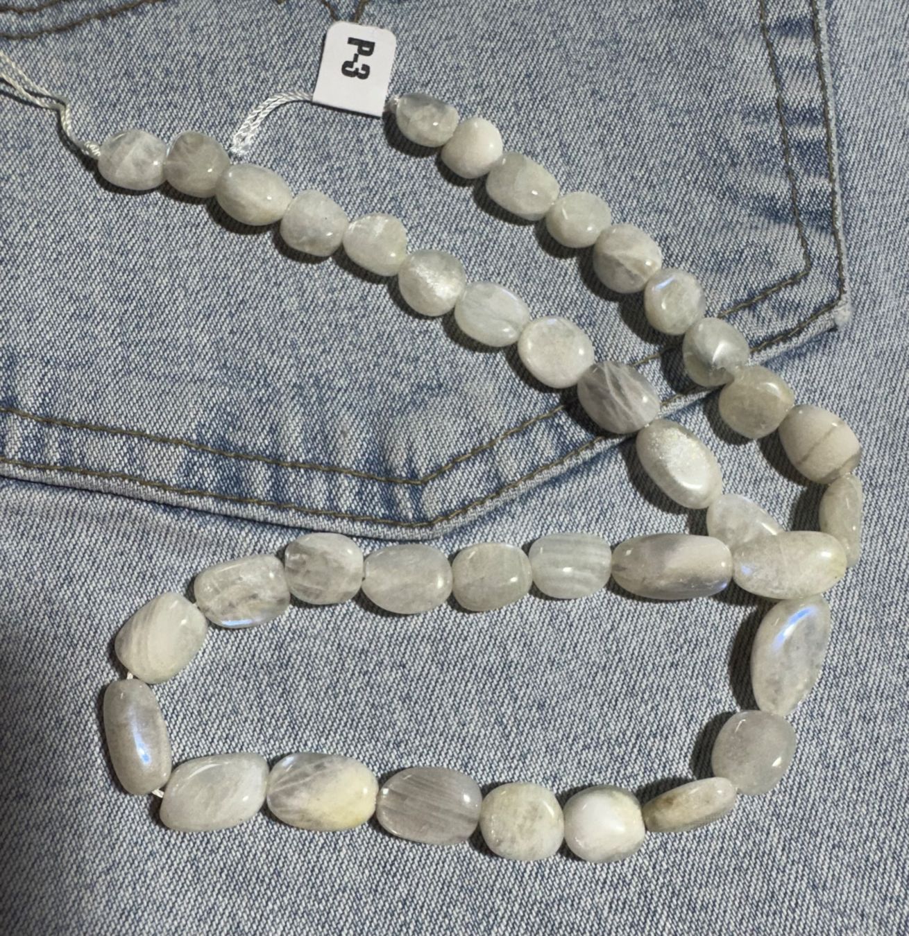 Catenine: exclusiver Mondstein wunderschön,   Strang 40cm TOP !!! – Nuovo e nell'imballaggio originale da Leuggern venduto da gemshow 9