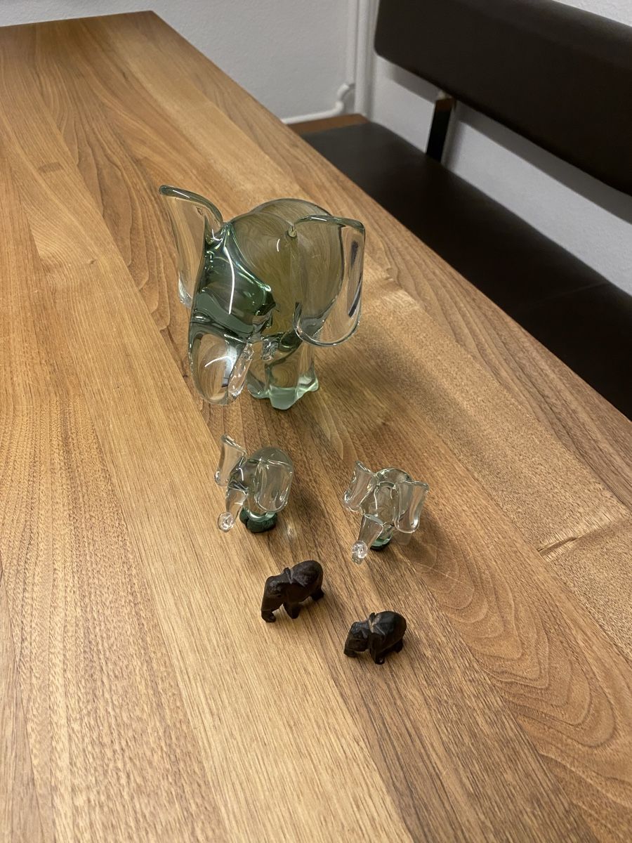 Sculture & Statue: Elefantenfamilie Glas & Holz – Usato da Bern venduto da mod18 4