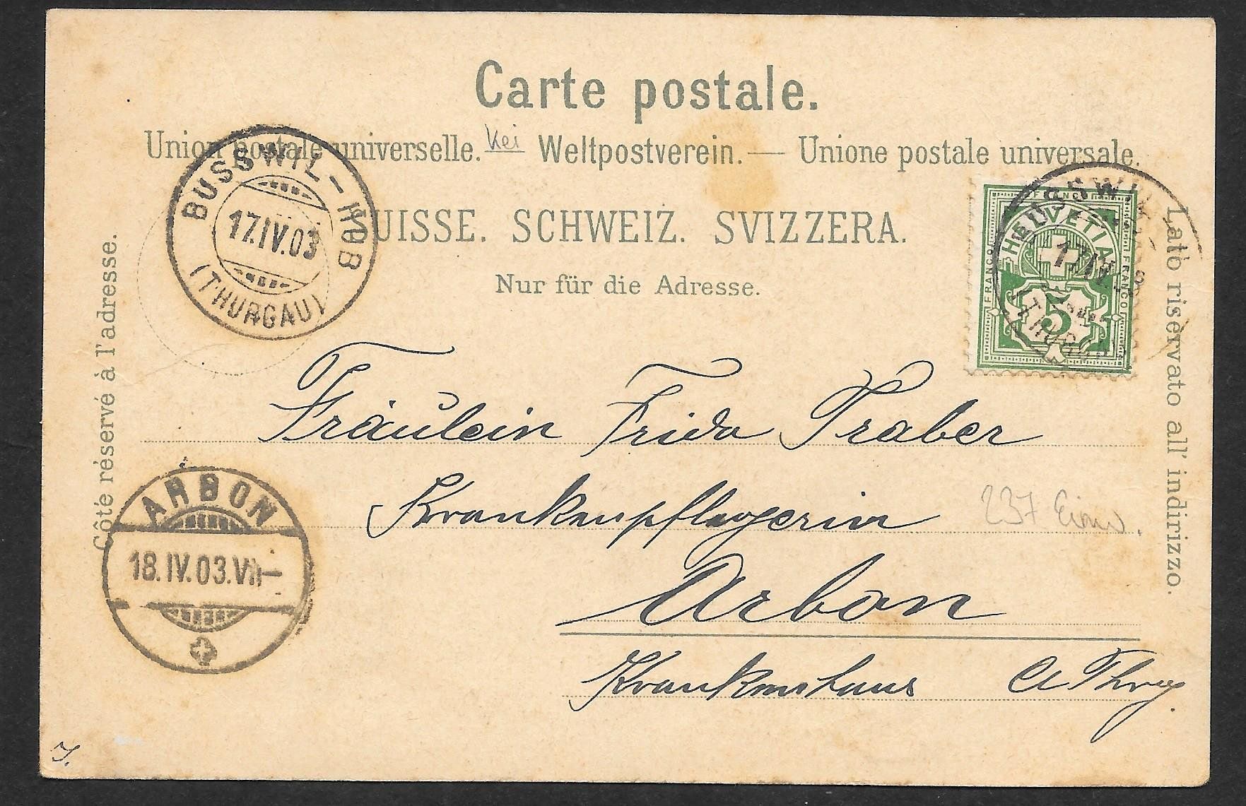 Cartoline postali: Littenheid farbige Lithografie 4 Bilder – Usato da Olten venduto da clotaldi 1