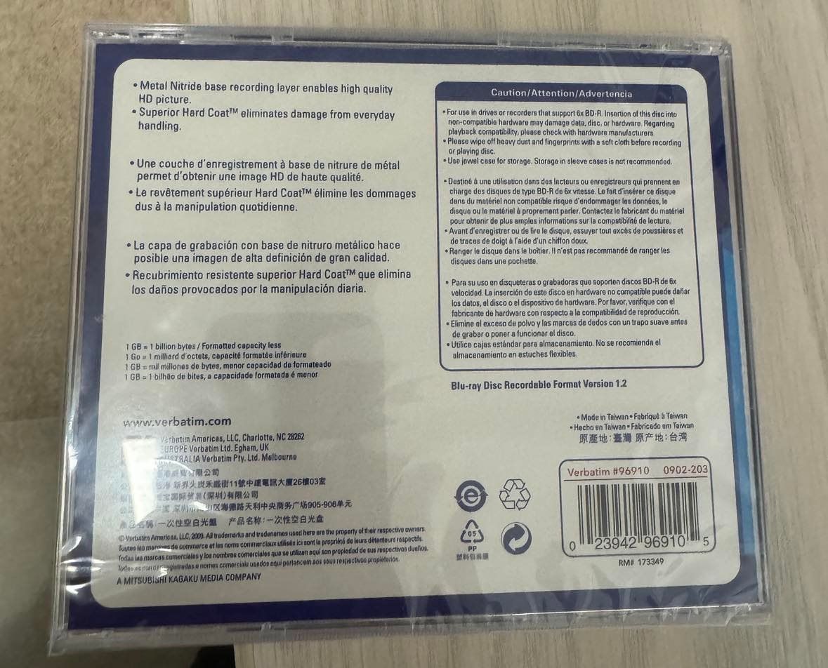Alle DVDs: Verbatim Blu-ray BD-R 25GB – Neu und originalverpackt aus Kriens von waedu1965 1