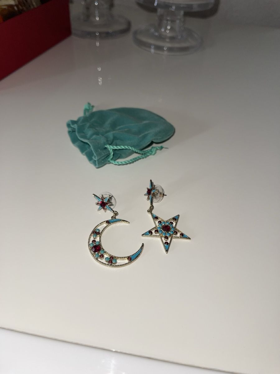 Orecchini pendenti & Orecchini a lobo: Mond & Sterne Ohrringe - Türkis & Gold - Statement – Nuovo e nell'imballaggio originale da Zug venduto da Leerminschrank 1