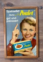 Altes Bild mit Reklame Werbung Speisefett Le Poulet