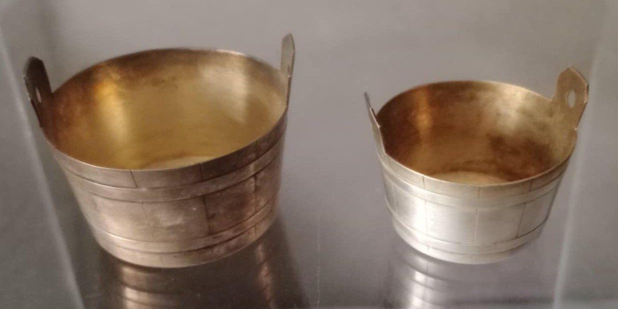 Sonstiges Geschirr: Chocolat Suchard - 2 x pot metal / Vintage – Gebraucht aus Le Locle von borgespatricia