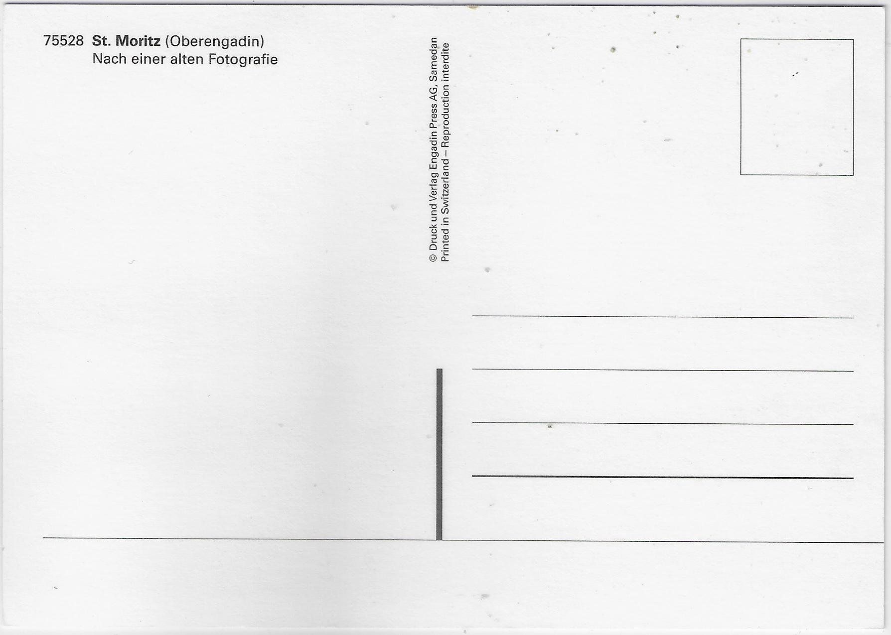 Cartoline postali: St. Moritz - Pferdeschlitten - Repro – Difettoso da Ettingen venduto da Kartenplanet 1