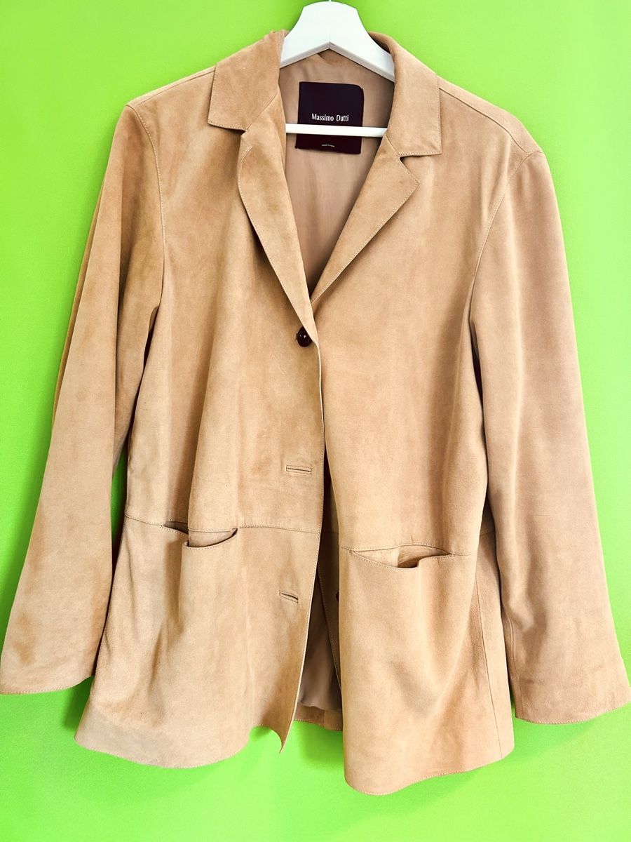 Giacche: Massimo Dutti Echtleder Jacke Veloursleder camel  – Nuovo (secondo la descrizione) da Zürich venduto da eka_5xfb 1
