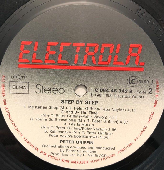 Dischi in vinile: Peter Griffin – Step by step (LP) – Usato da Grüningen venduto da azulgrisvinyl 3
