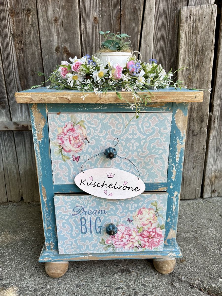 Comodini: Nachttisch Kommode Shabby chic Vintage – Nuovo (secondo la descrizione) da Gündisau venduto da yuma06 1