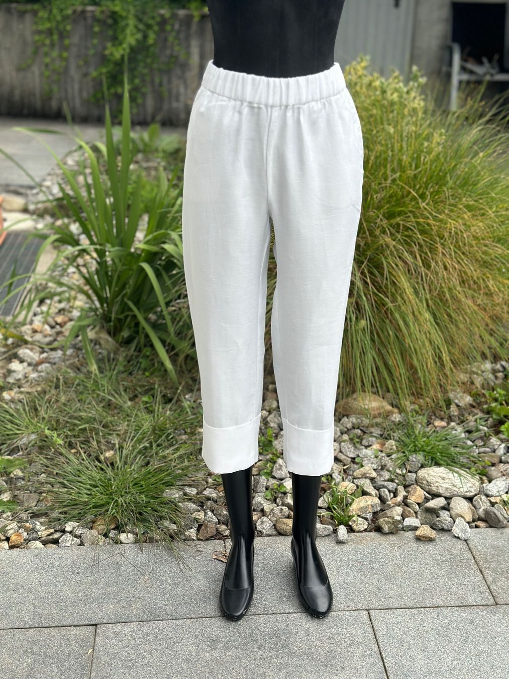 Zara Pantaloni: Leichte Sommerhose, Leinen, Weiss, Gr. 38 – Nuovo (secondo la descrizione) da Zufikon venduto da Modestil365 2