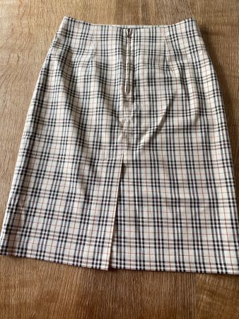 BENETTON JUPE/ROCK Gr.36/Ital 40 Karo beige BURBERRY-Stoff