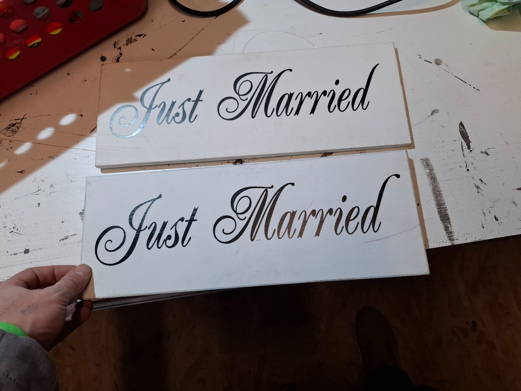 Insegne: Just married Schilder – Usato da Brunnen venduto da PatrickAndrea 1