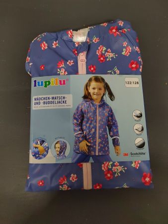 Lupilu Mädchen Matschjacke, Gr. 122/128, Blumenmuster, neu