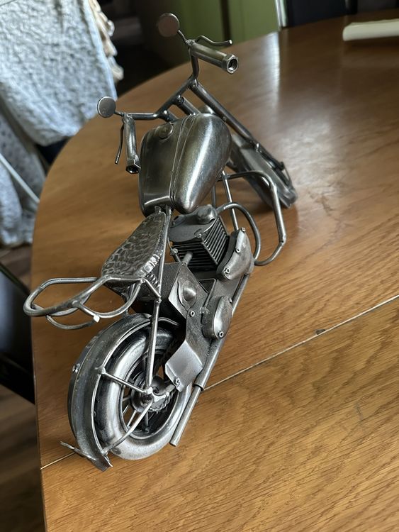 YOUKI Motorrad Wanduhr Bronze - Dekorative Uhr 42x20cm Ohne Ticken