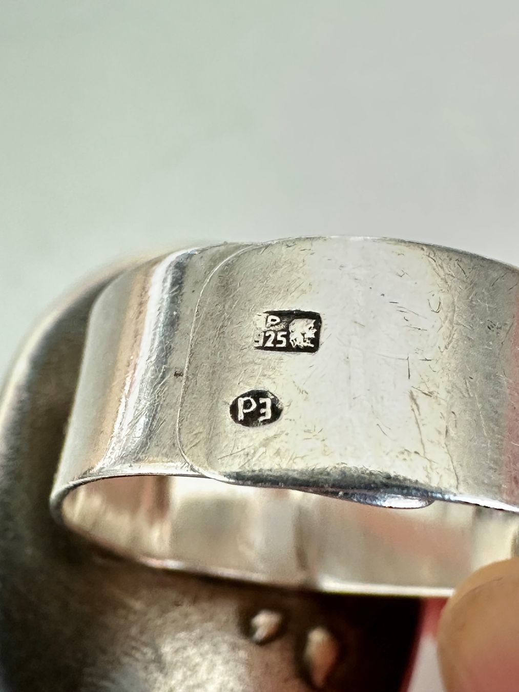 Anelli: Vintage 925 Silber Ring mit Ammolite: 55 – Usato da Onex venduto da Antiqueshow 6