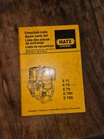 Hatz Ersatztteilliste E71, E75, E79, E780 und E785
