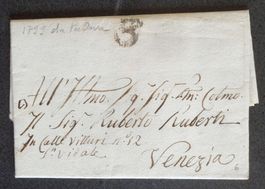 ITALIA 1799: Lettera da PADOVA a VENEZIA