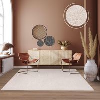 NEU 🟰 160x230 cm Moderner Teppich Creme meliert waschbar