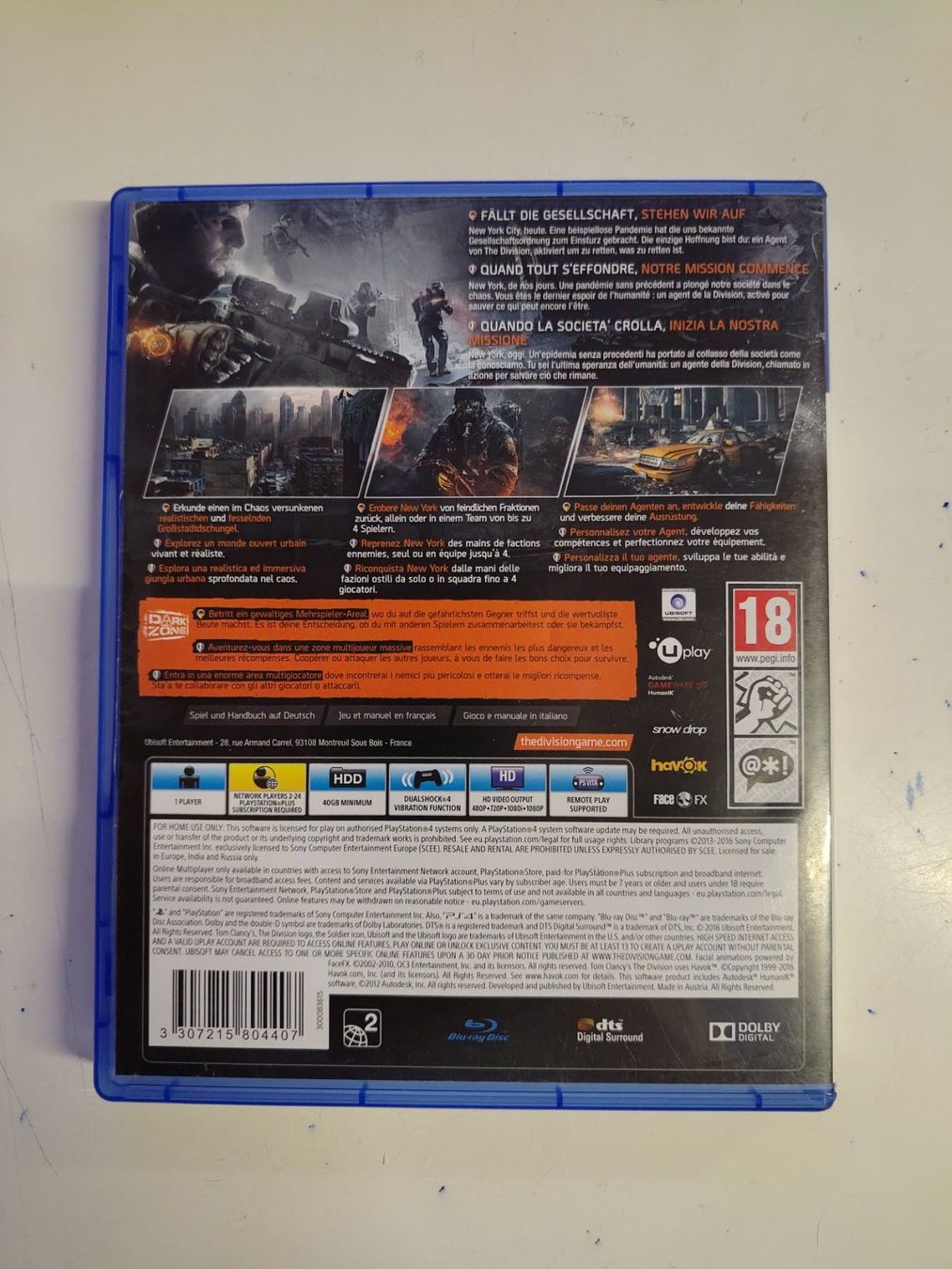 Sony Spiele: Jeu PS4 - T.C. The Division – Gebraucht aus Saxon von dan_drn5 1