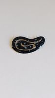 Broche Vintage Art Déco en Argent, Émail Noir et Marcassites