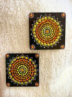 Handmade Mandala Coasters - Set of 2 - Summer Vibes!