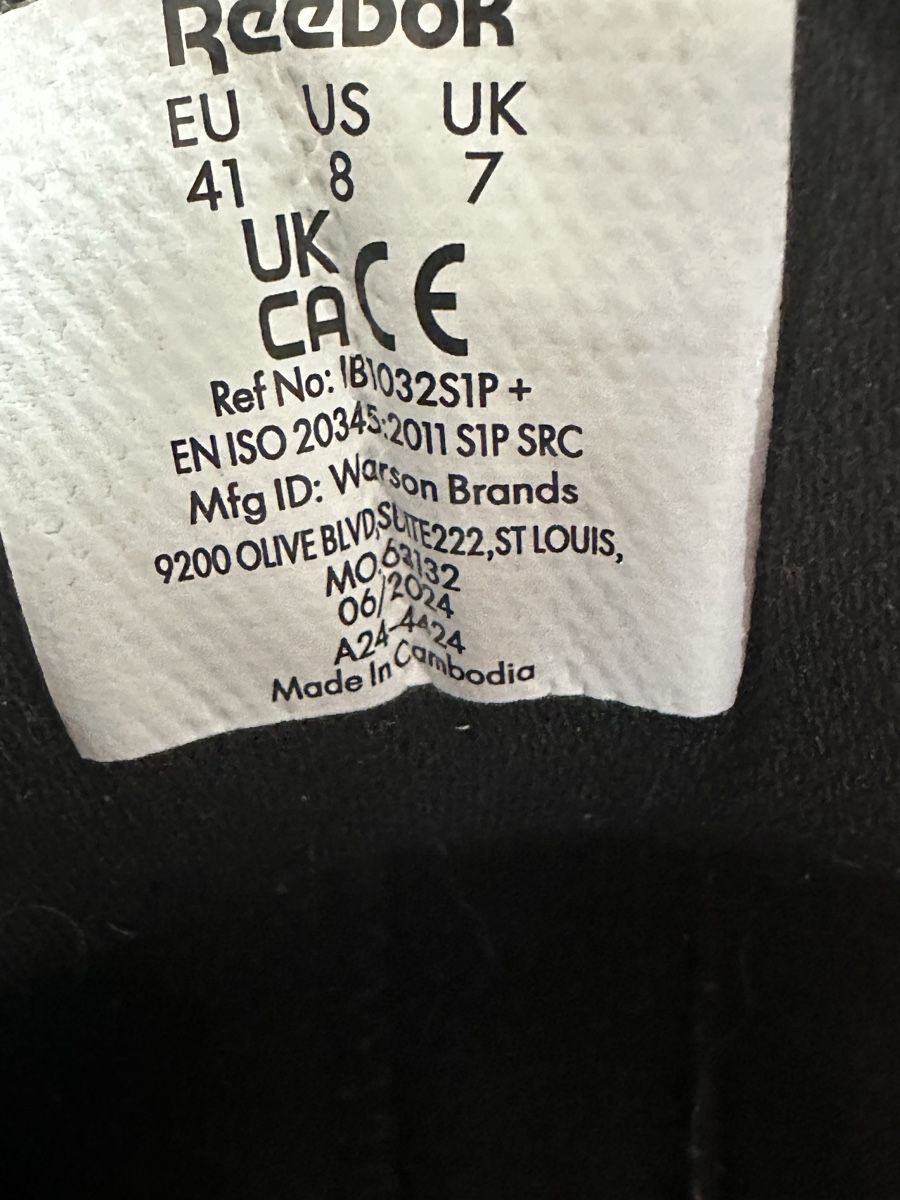Reebok Scarpe da uomo: Reebok Arbeitsschuhe Gr. 41, Schwarz! – Usato da Wimmis venduto da fuelles 2