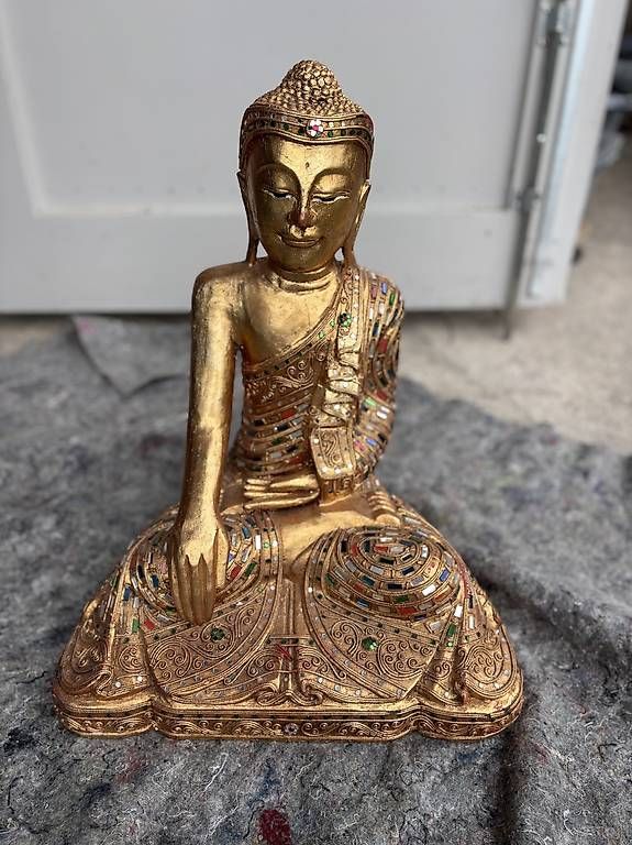 Sculture & Statue: Buddha aus Holz mit Blattgold – Usato da Frauenfeld venduto da Fubech
