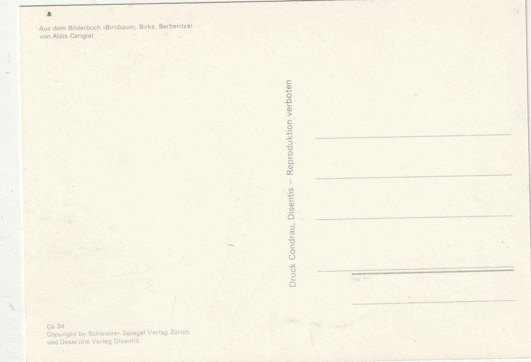 Cartoline postali: Alois Carigiet Malerei – Usato da Lumbrein venduto da made02 1