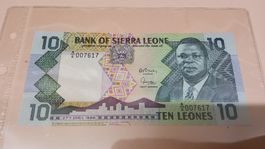 Sierra Leone 10 Leones 1988 Banknote Sammlerstück
