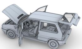 FIAT - UNO TURBO i.e. 1985  FULL OPENINGS grey 1/18 NEU