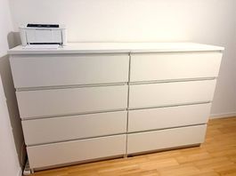 2 schöne weisse Kommoden