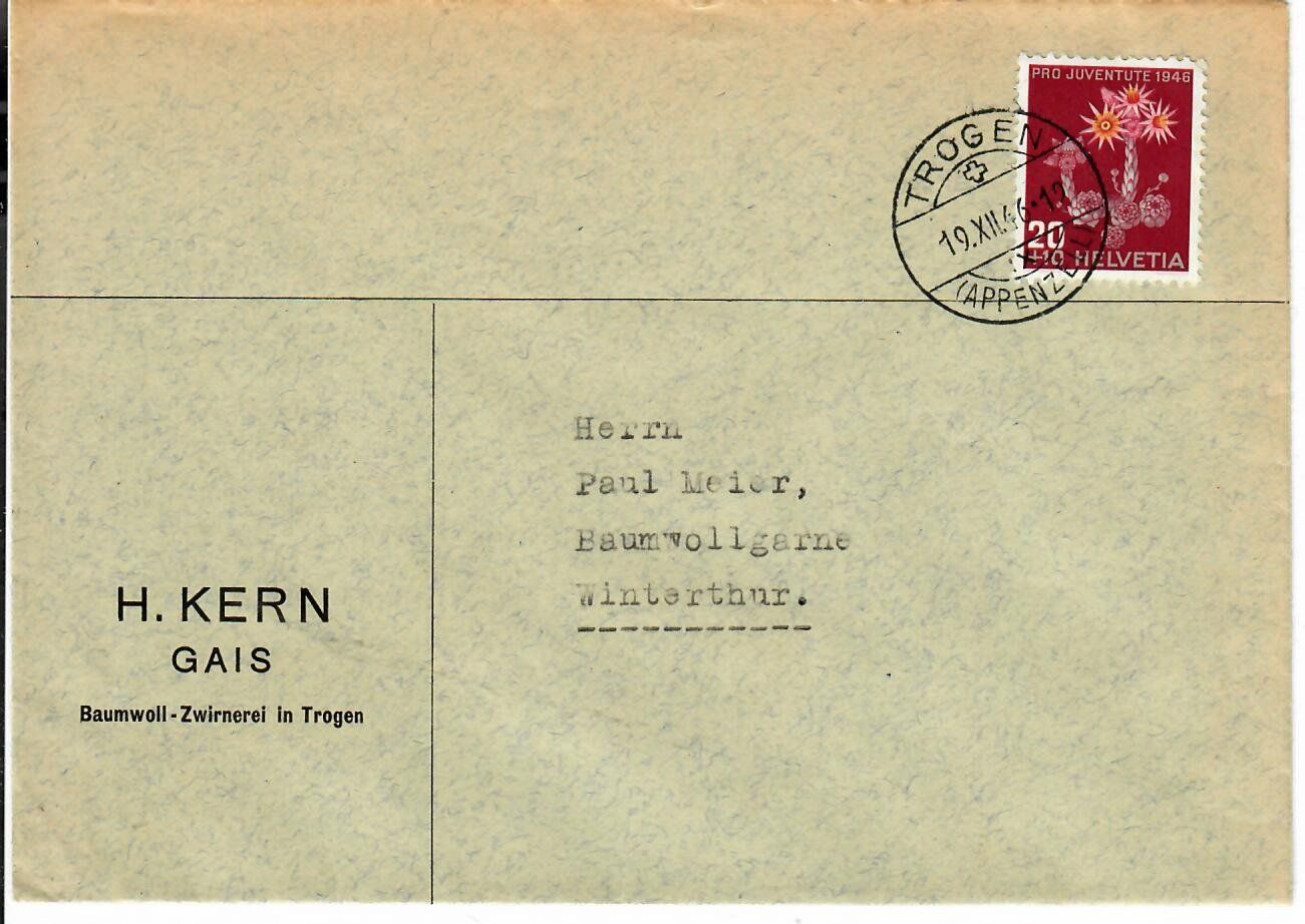 Tutti i francobolli: Brief, Gais - Trogen - Winterthur 1946 – Usato da Hochdorf venduto da Ziegel-16