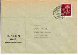 Brief, Gais - Trogen - Winterthur 1946