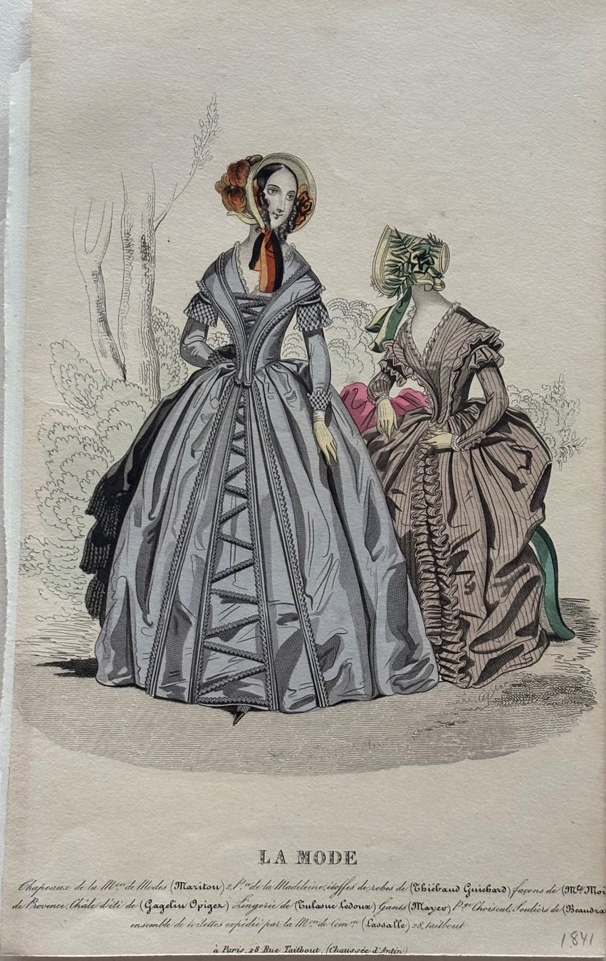 Grafiken & Lithographien: Antike Lithographie, Mode, Paris, 1841 – Gebraucht aus Frauenfeld von Merk52