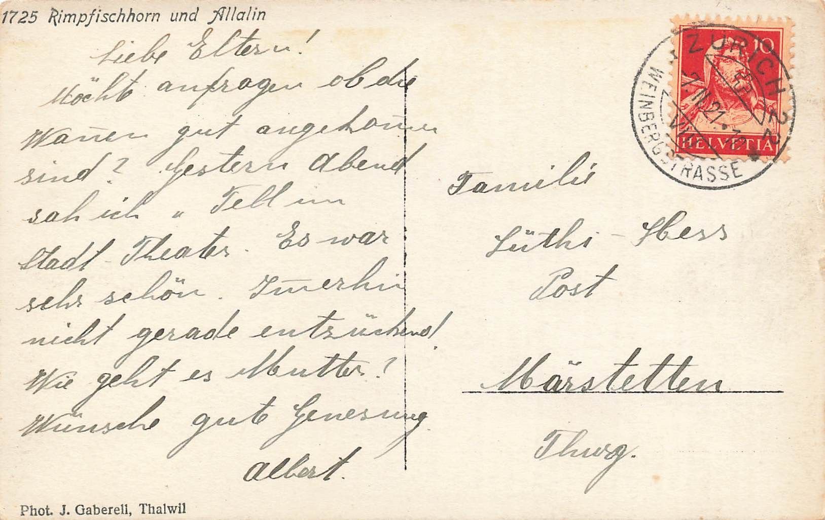 Cartes postales: Rimpfischhorn und allalin – D'occasion à Biasca par Blenio71 1