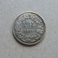 Schweiz ++ 1/2 Franken 1879, gute Erhaltung