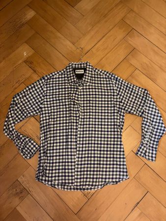 Barbour Flanellhemd Schwarz/Weiss kariert