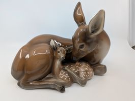 Grosses Reh mit Rehkitz Ceramiche Campione