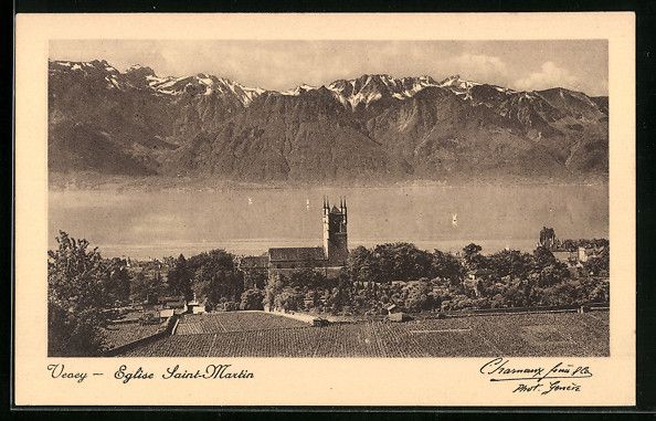 Cartoline postali: AK Vevey, Eglise Saint-Martin – Usato da Berlin venduto da bartko-reher