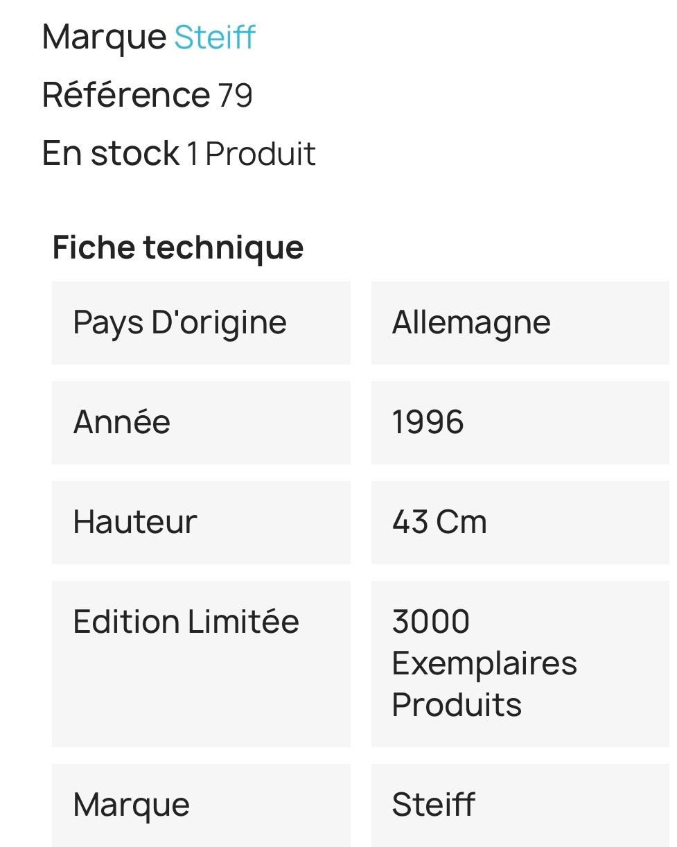 Steiff Giocattoli: Lot de deux ours de collection STEIFF – Nuovo (secondo la descrizione) da Cormondrèche venduto da psimeone 3