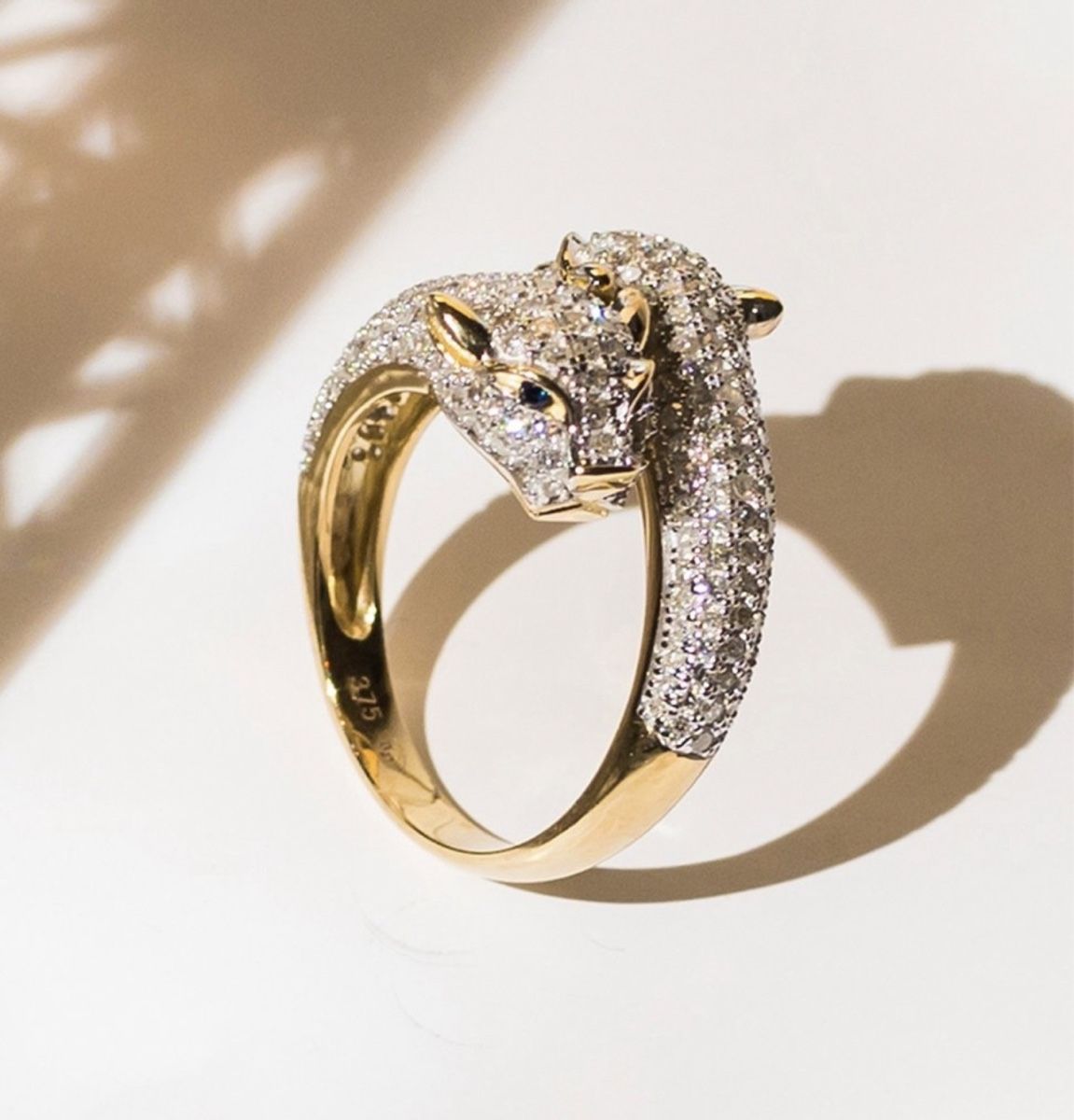 Anelli: Diamant Gold Panther Ring, neuw, Grösse 54 – Nuovo e nell'imballaggio originale da Esslingen venduto da ell_rm5z