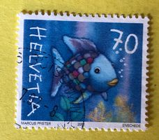Nr.1027 GESTEMPELT Regenbogenfisch allein unterwegs 2001  ﻿