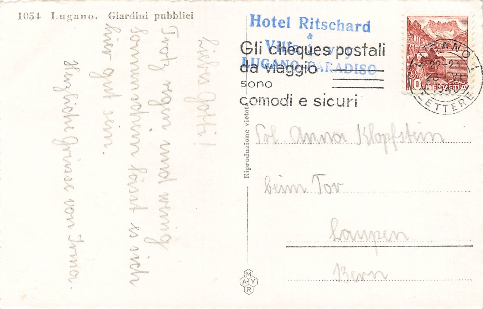 Cartoline postali: Lugano – Usato da Biasca venduto da Blenio71 1