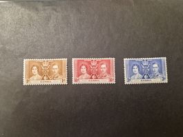 3 Gambia Briefmarken Königs Hochzeit 1937